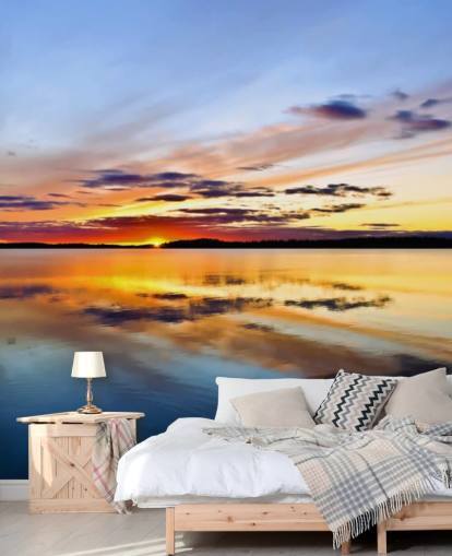 Decorazione murale con oceano al tramonto