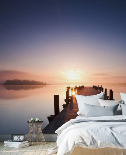 Lake Sunset Jetty Baggrund