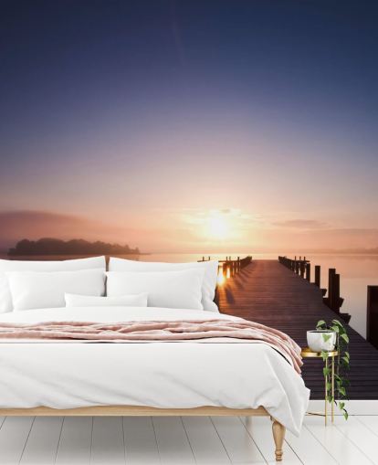 Carta da parati Lake Sunset Jetty