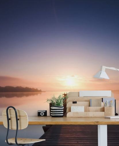 Carta da parati Lake Sunset Jetty