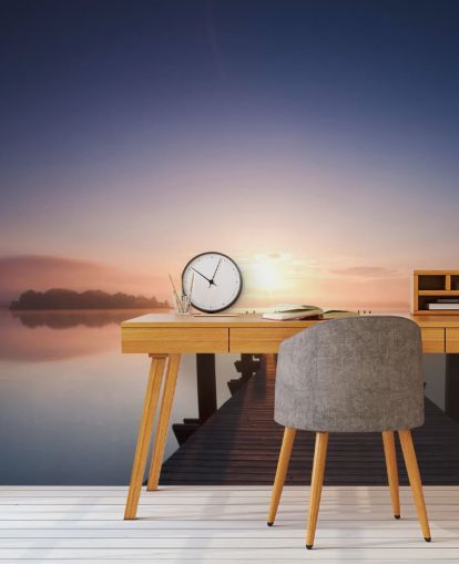 Papel de Parede Lake Sunset Jetty