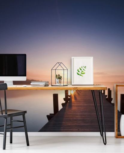 Papel de Parede Lake Sunset Jetty