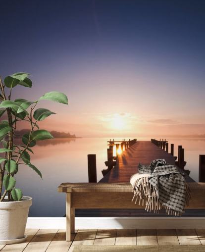 Papier peint Lake Sunset Jetty