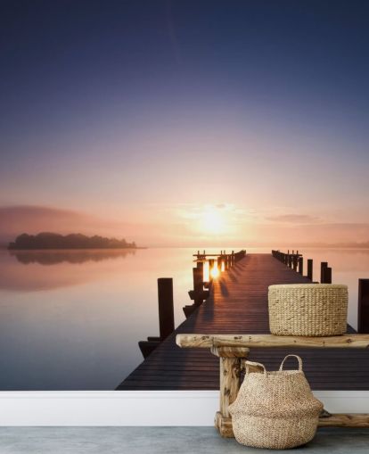Lake Sunset Bootssteg Tapete Lake Sunset Bootssteg Tapete