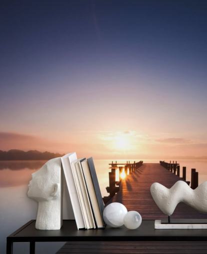 Papier peint Lake Sunset Jetty Papier peint Lake Sunset Jetty