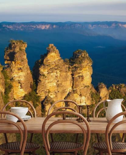 three mountain peeks on a mountain wallpaper