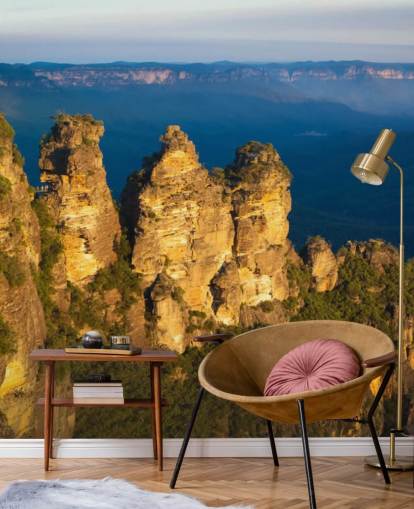 three mountain peeks on a mountain wallpaper