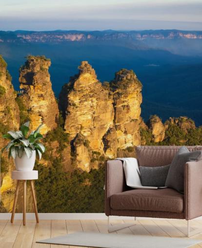 three mountain peeks on a mountain wallpaper