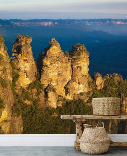 three mountain peeks on a mountain wallpaper