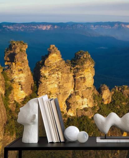 three mountain peeks on a mountain wallpaper