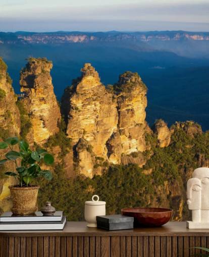 three mountain peeks on a mountain wallpaper