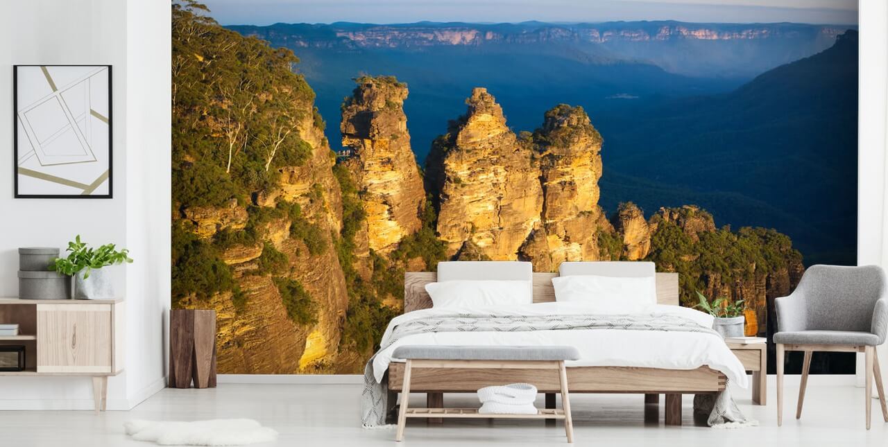 three mountain peeks on a mountain wallpaper