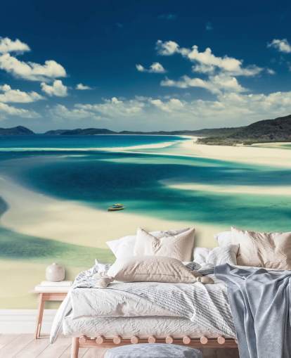 huge white sanded beach wallpaper