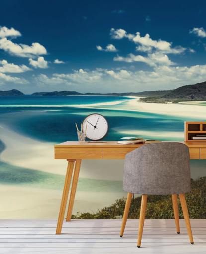 huge white sanded beach wallpaper