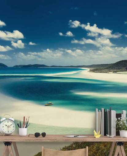 huge white sanded beach wallpaper