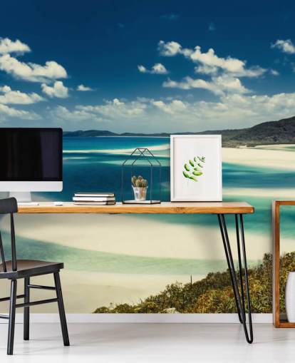 groot wit geschuurd strandbehang