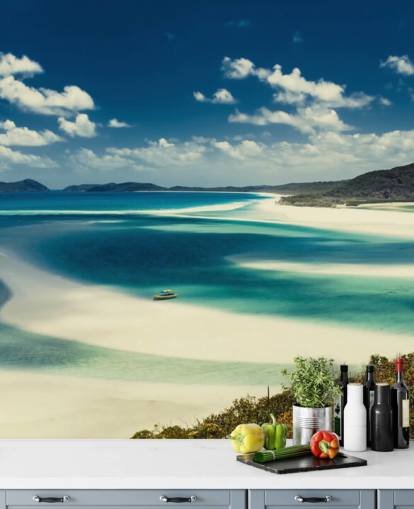 huge white sanded beach wallpaper