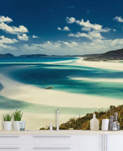 huge white sanded beach wallpaper