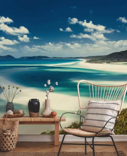 huge white sanded beach wallpaper