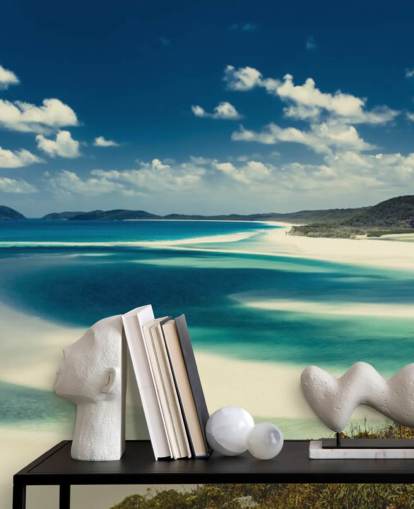 huge white sanded beach wallpaper