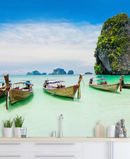 Longtail Boats, Tailandia Thailand Wallpaper Longtail Boats, Tailandia Thailand Wallpaper
