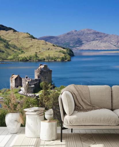 Scottish Castle i Loch Baggrund