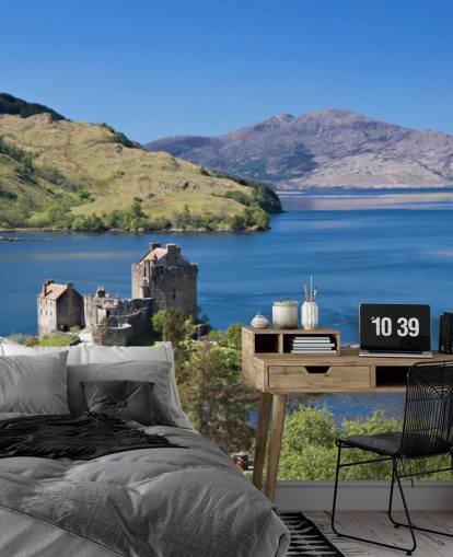 Scottish Castle i Loch Baggrund