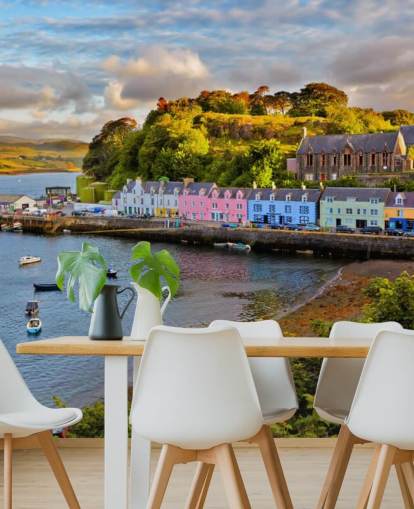 Colorati cottage da pesca di Harbour Wallpaper Colorati cottage da pesca di Harbour Wallpaper