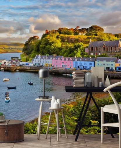 Bunte Fischerhütten von Harbour Wallpaper