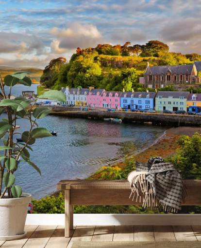 Coloridas cabañas de pesca de Harbour Wallpaper Coloridas cabañas de pesca de Harbour Wallpaper