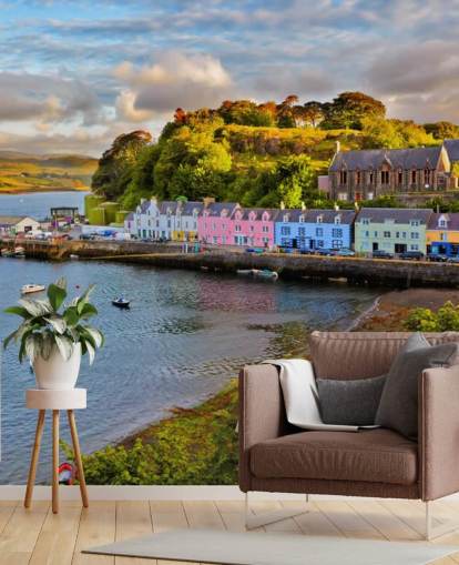 Colorati cottage da pesca di Harbour Wallpaper Colorati cottage da pesca di Harbour Wallpaper