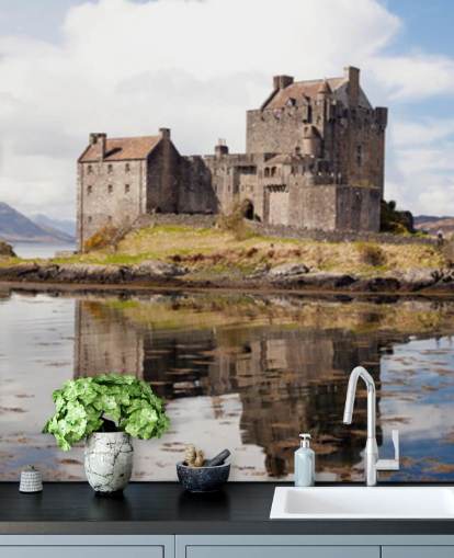 Scottish Castle in Lake Wallpaper