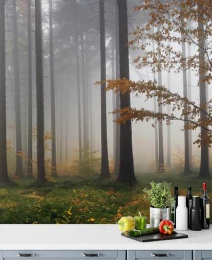 Nebliger Wald-Tapete