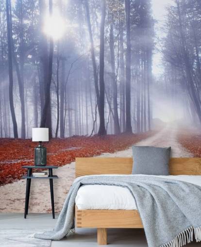 Autumnal Misty Forest Wallpaper