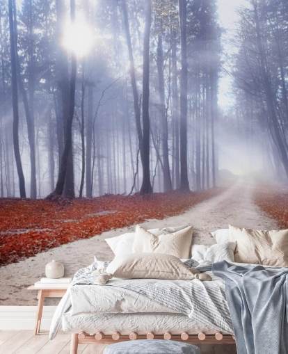 Papel de parede Outonal Misty Forest Papel de parede Outonal Misty Forest