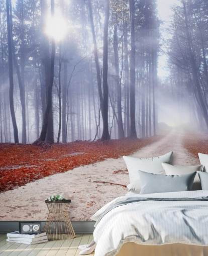 Carta da parati Autumnal Misty Forest Carta da parati Autumnal Misty Forest