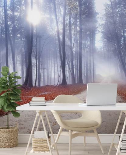 Autumnal Misty Forest Wallpaper