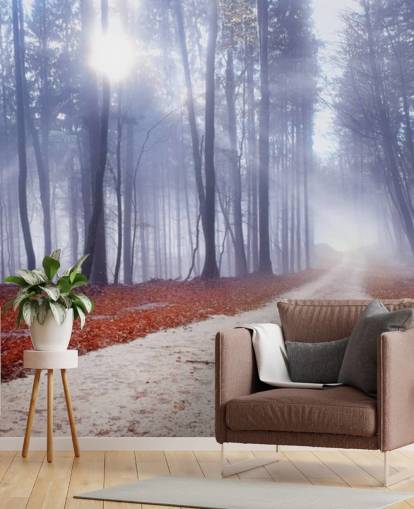 Autumnal Misty Forest Wallpaper