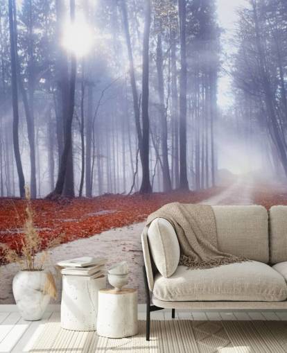 Autumnal Misty Forest Wallpaper