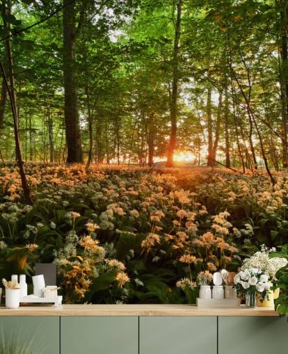 Wild knoflook Forest Floor Behang