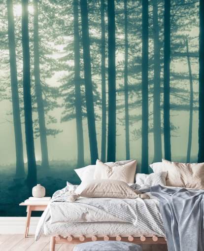 papier peint mural de la forêt sombre appelé Foggy Forest pour les chambres, les bureaux et plus encore papier peint mural de la forêt sombre appelé Foggy Forest pour les chambres, les bureaux et plus encore