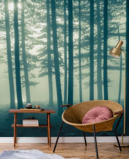 papier peint mural de la forêt sombre appelé Foggy Forest pour les chambres, les bureaux et plus encore papier peint mural de la forêt sombre appelé Foggy Forest pour les chambres, les bureaux et plus encore