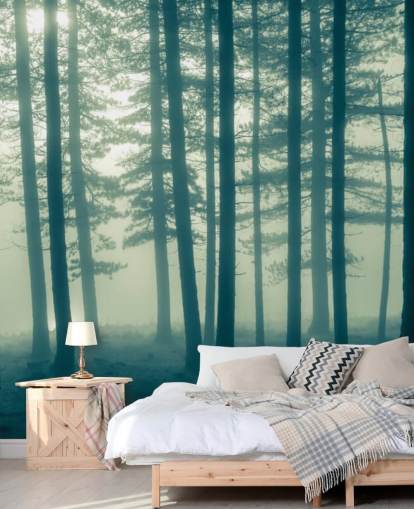 papier peint mural de la forêt sombre appelé Foggy Forest pour les chambres, les bureaux et plus encore papier peint mural de la forêt sombre appelé Foggy Forest pour les chambres, les bureaux et plus encore