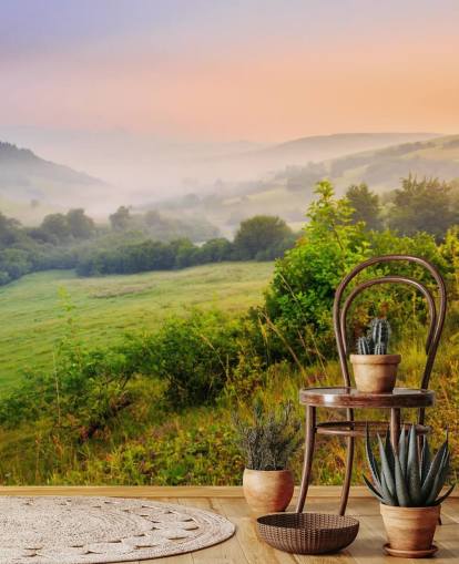 Papier peint Misty Countryside Hills