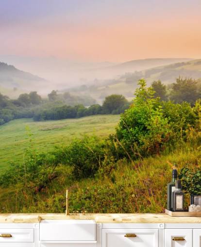 Sfondo Misty Countryside Hills