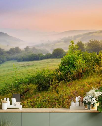 Papel Pintado Misty Countryside Hills