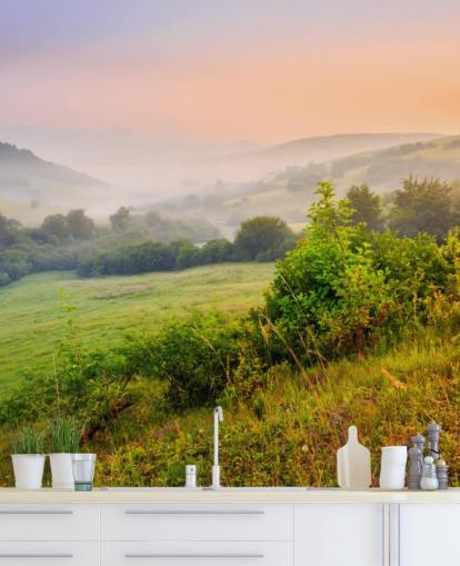 Papel Pintado Misty Countryside Hills