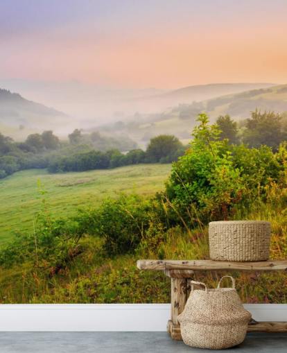Papel Pintado Misty Countryside Hills