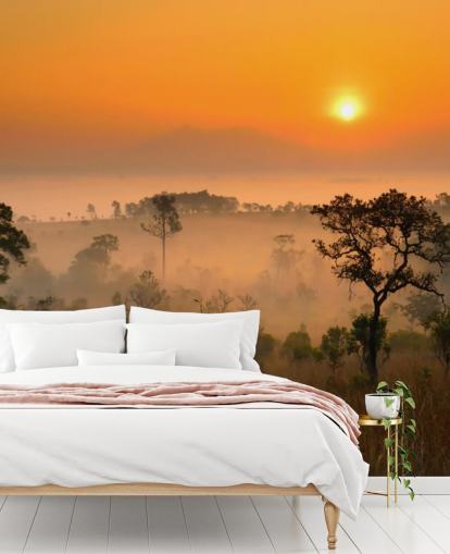 African Misty Forest Wallpaper