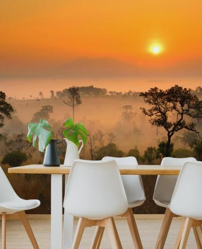 Afrikaans Misty Forest behang